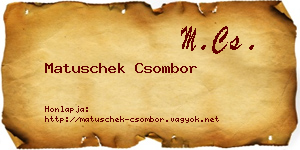 Matuschek Csombor névjegykártya